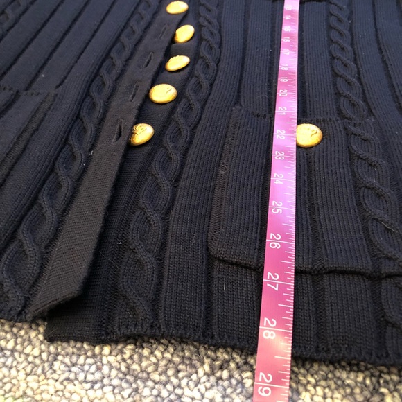 Navy Knit Cardigan and Skirt Suit - Picture 5 of 8